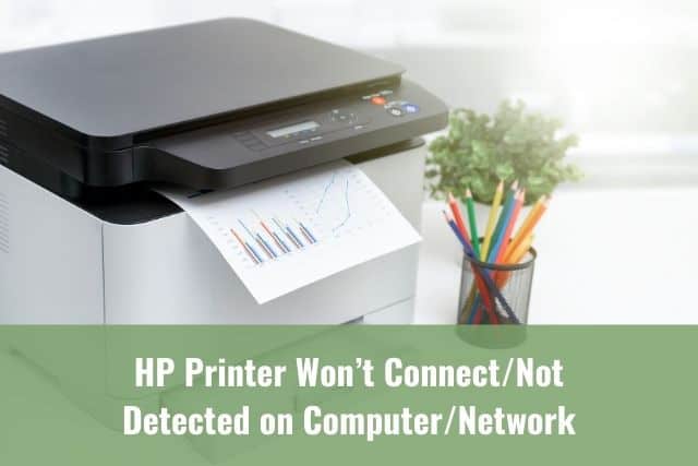 hp printer says not connected to network