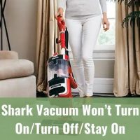 Woman vacuuming living room