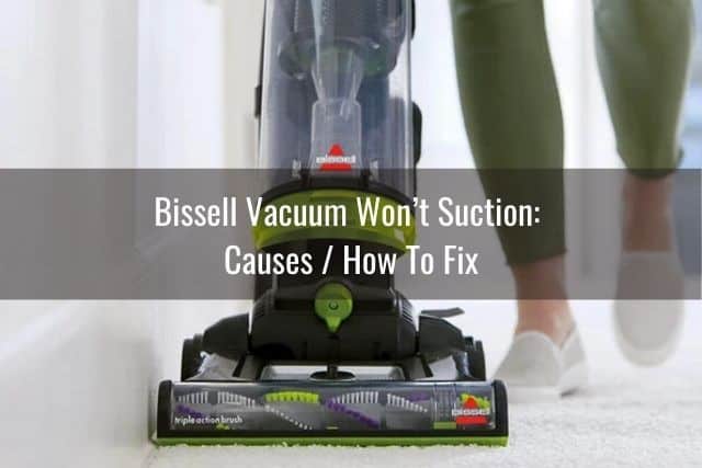 Closeup of an upright vacuum cleaner