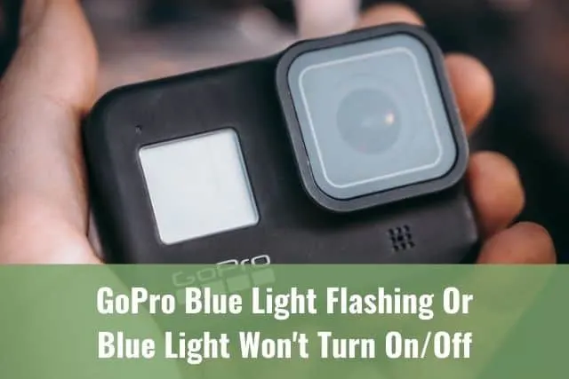 Hand holding GoPro camera