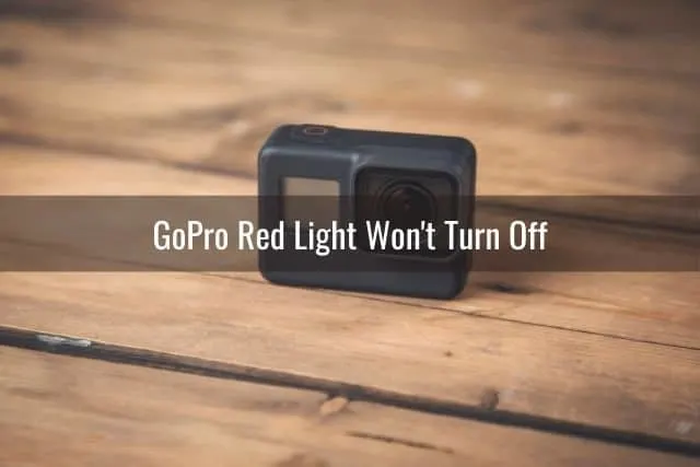 GoPro camera on a wood table