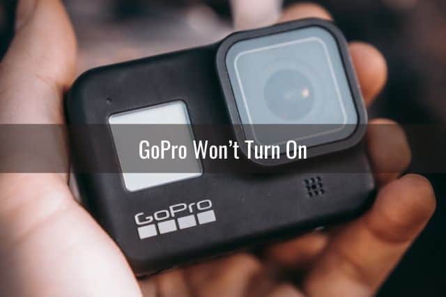 GoPro camera in a hand