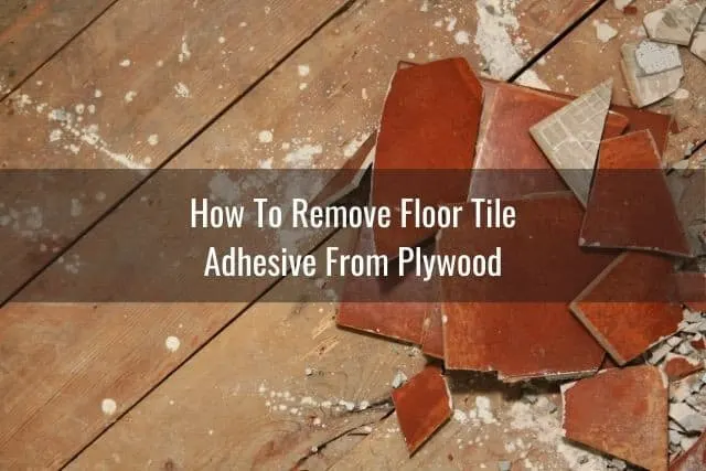 Subfloor with pieces of tile flooring