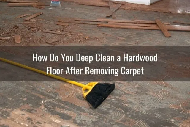 Broom on old hardwood floor