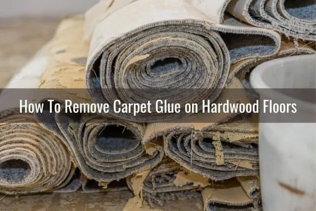 Stacks of old carpet rolled up