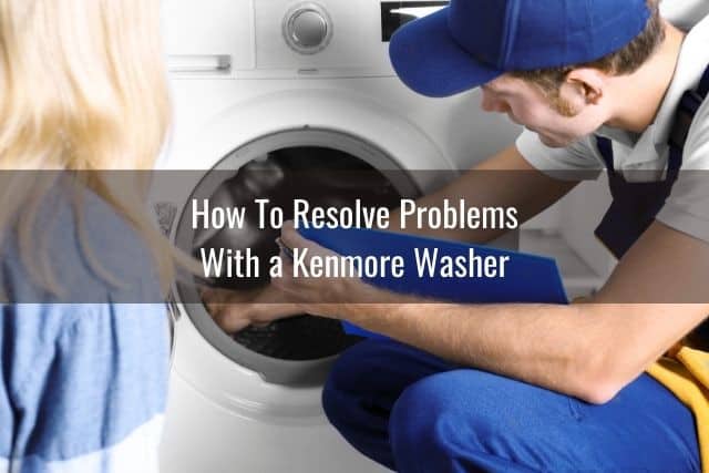 Repair guy with washing machine