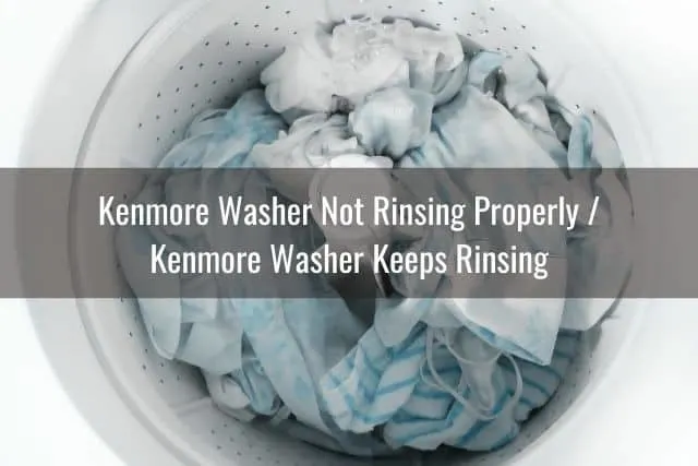 Top view of washing machine in rinse cycle