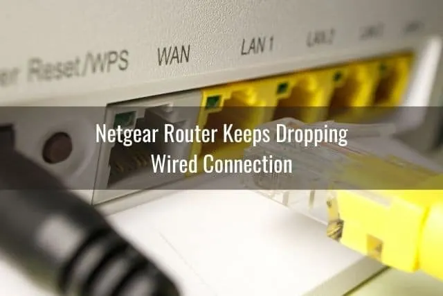 Close up of router ethernet ports