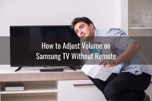 Man setting up TV for first time