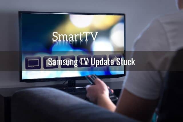 Guy with remote with remote and Smart TV