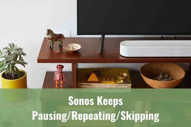 Sound bar speaker in front of TV