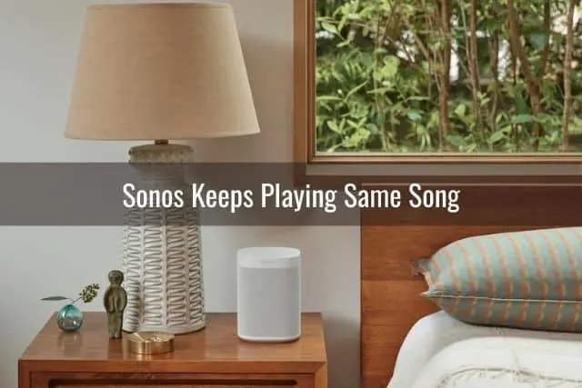 Portable speaker on a night stand