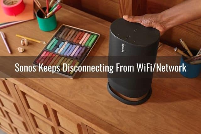 Portable home speaker on table