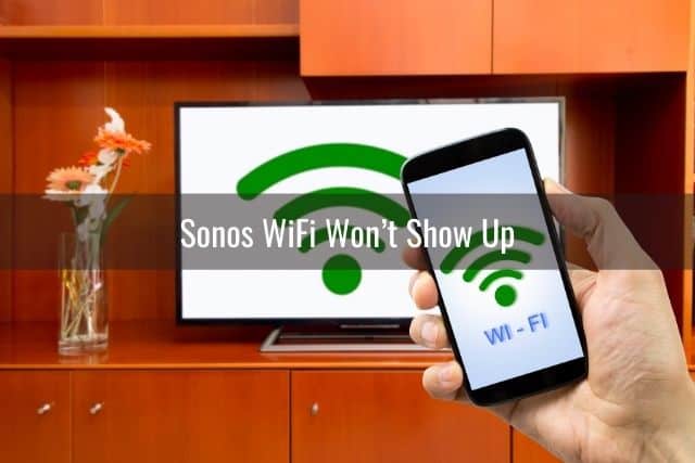 TV and smartphone looking for WiFi signal