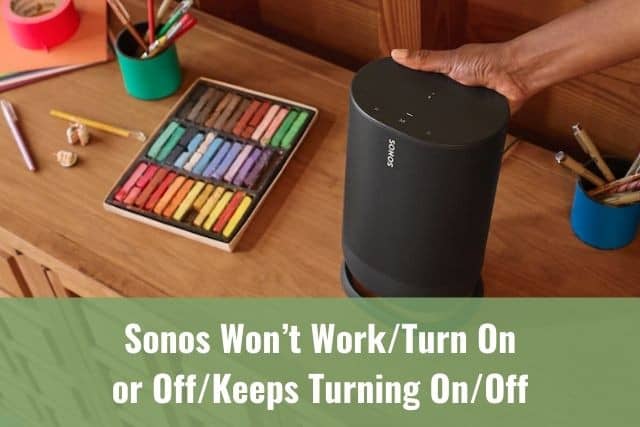 Portable home speaker on table