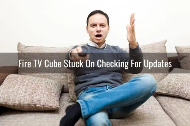 Angry man yelling at TV
