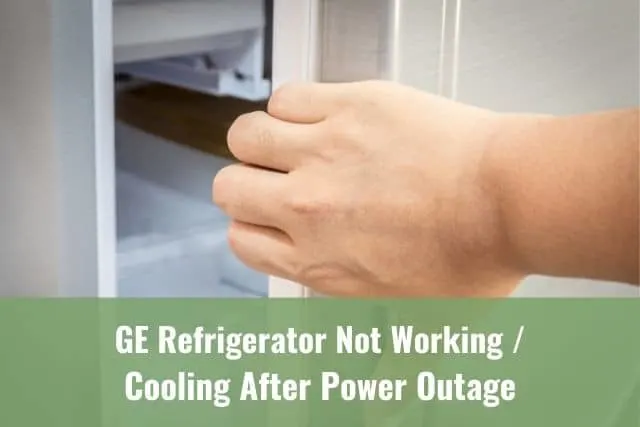 Hand opening fridge door