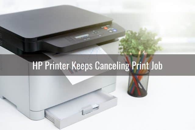 Printer on a white table
