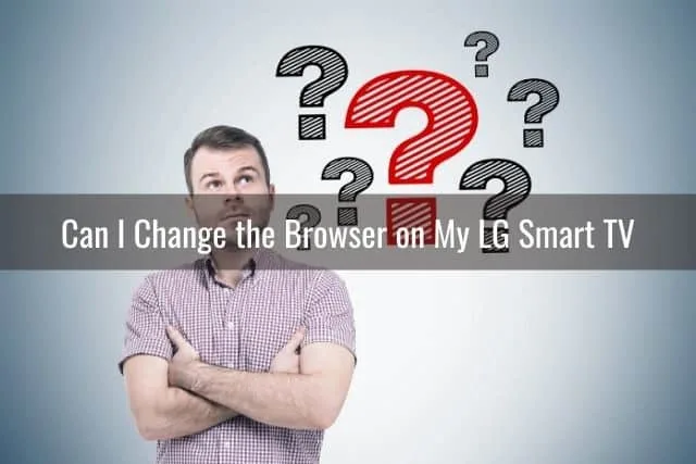 Man with question mark images to the side
