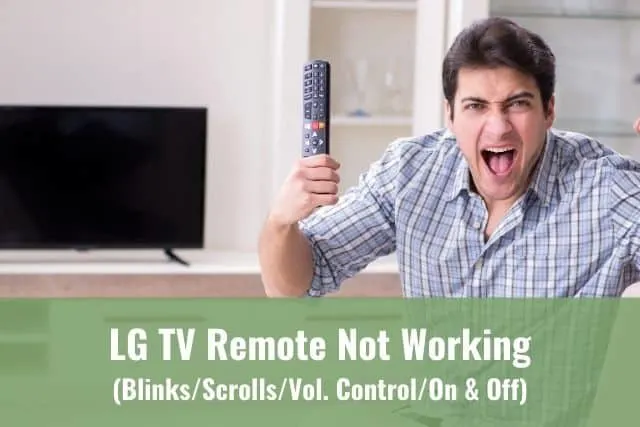 Angry man holding TV remote