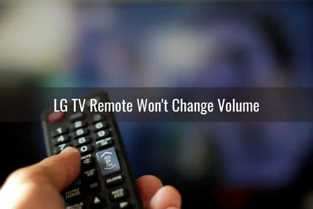 Hand holding TV remote