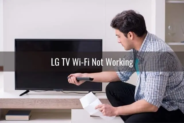 Male troubleshooting broken TV