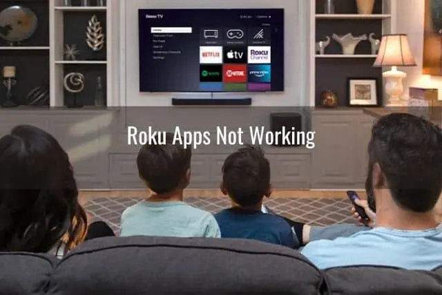 Family watching TV