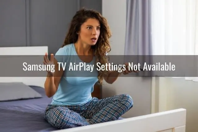 Confused female watching TV