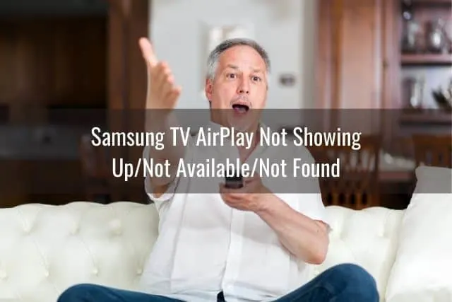 Angry old male watching TV