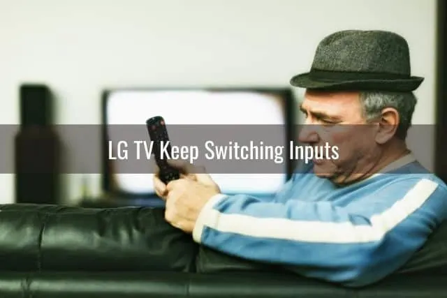 Old male confused by TV remote