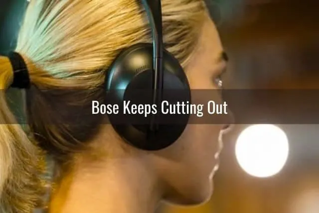 Female with over the hear headphones on