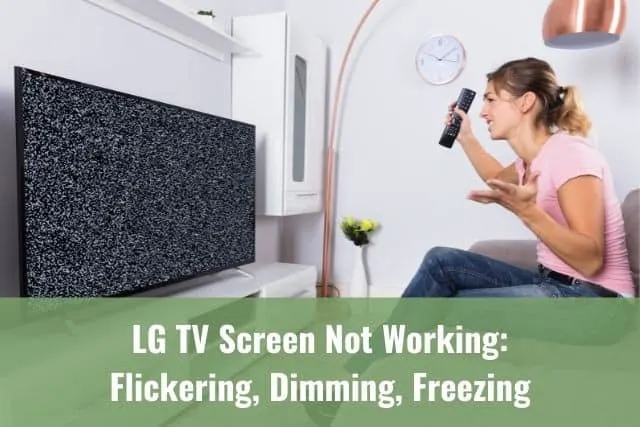 Frustrated female upset at static TV