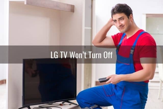 Confused male trying to fix TV