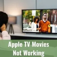 Female watching movie on TV