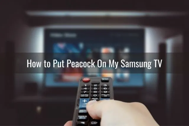 Hand holding remote and pointing it to TV