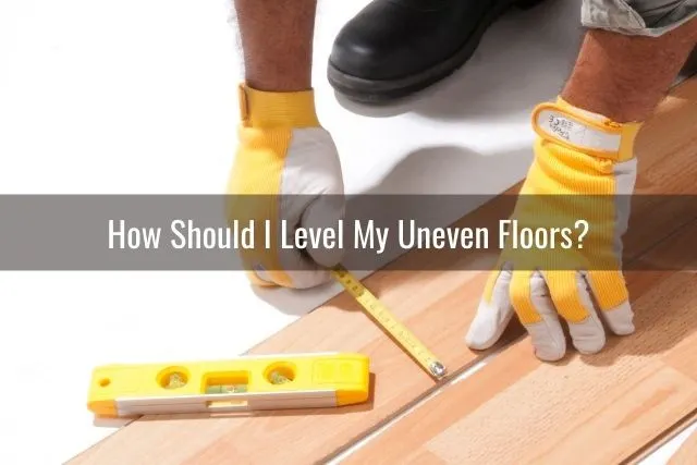Measuring hardwood floor plank with tools