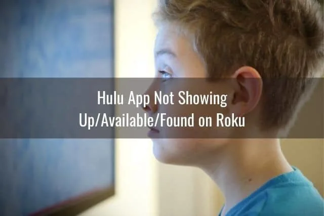 Young boy looking at TV screen noise