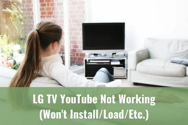 Female sitting in front of TV that is turned off