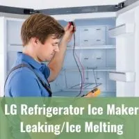 Technician fixing refrigerator