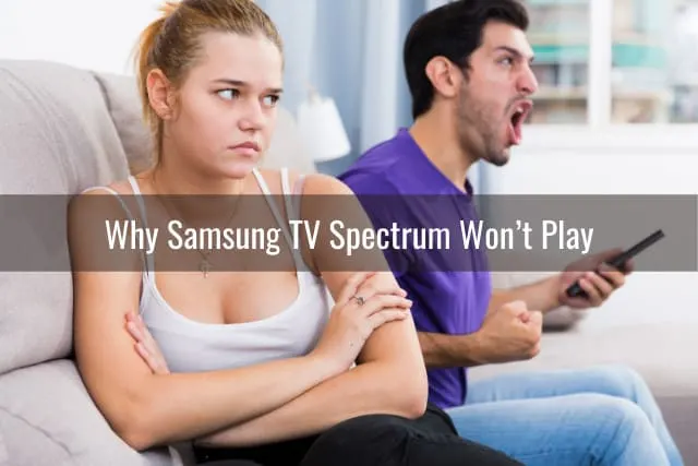 Couple frustrated while watching