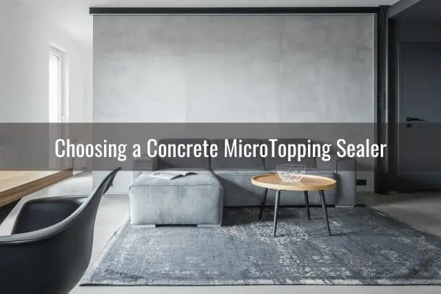 Living room with concrete floor