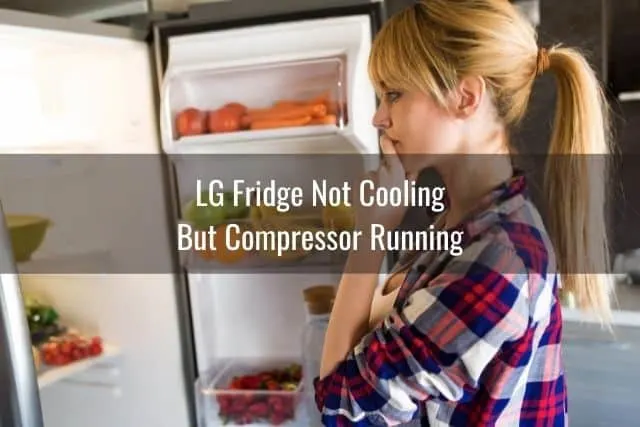 Female thinking about what to take out of fridge