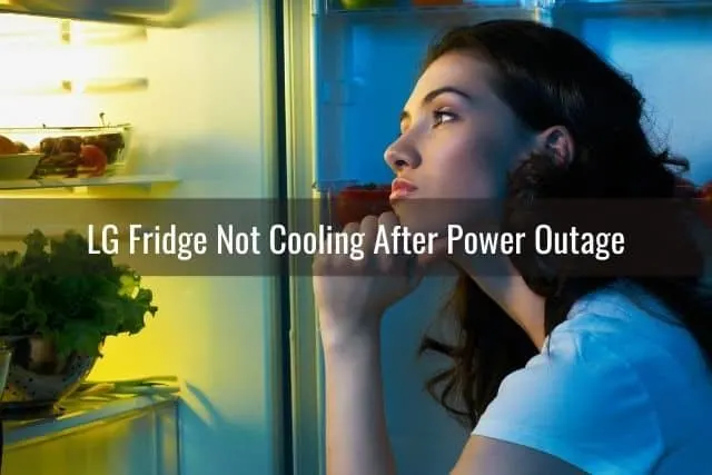 Female looking for a late night snack inside refrigerator