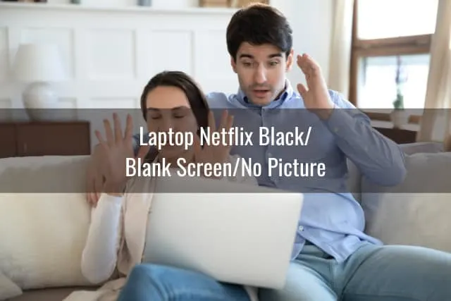 Couple shock while looking at the laptop