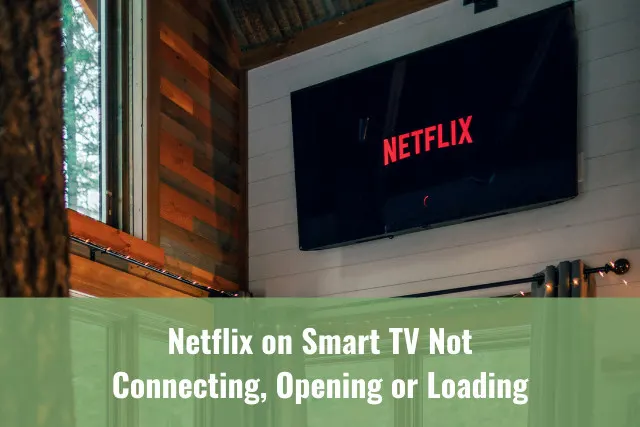 Flat screen TV showing Netflix