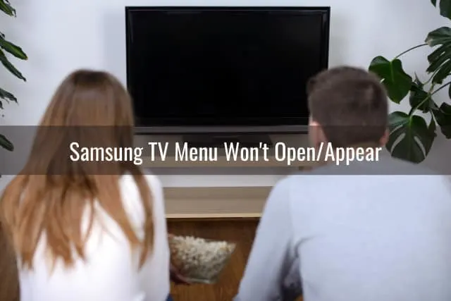 couple watching blank tv