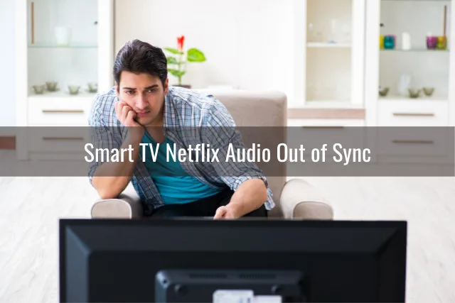 Confused man while watching TV