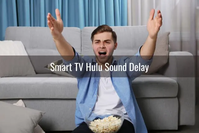 Angry man watching tv