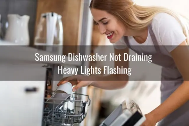Woman checking the plates in the dishwasher