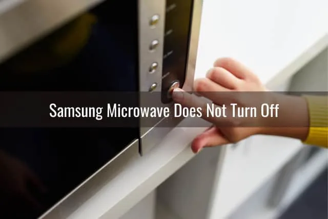 Pressing the start button of the microwave